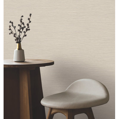 Oasis Neutral Faux Grasscloth Wallpaper