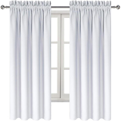2 Panels 85% Blackout Curtains – Thermal Insulated, Energy Saving & Noise Reducing Bedroom and Living Room Curtains, Set of 2 Rod Pocket Curtain Panels
