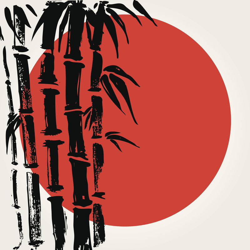 «Bamboo in Chinese Style» par Katyau, impression sur toile tendue, H 20 po x l 20 po