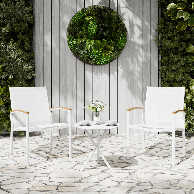 Analish 3-Piece Outdoor Conversation Set, White