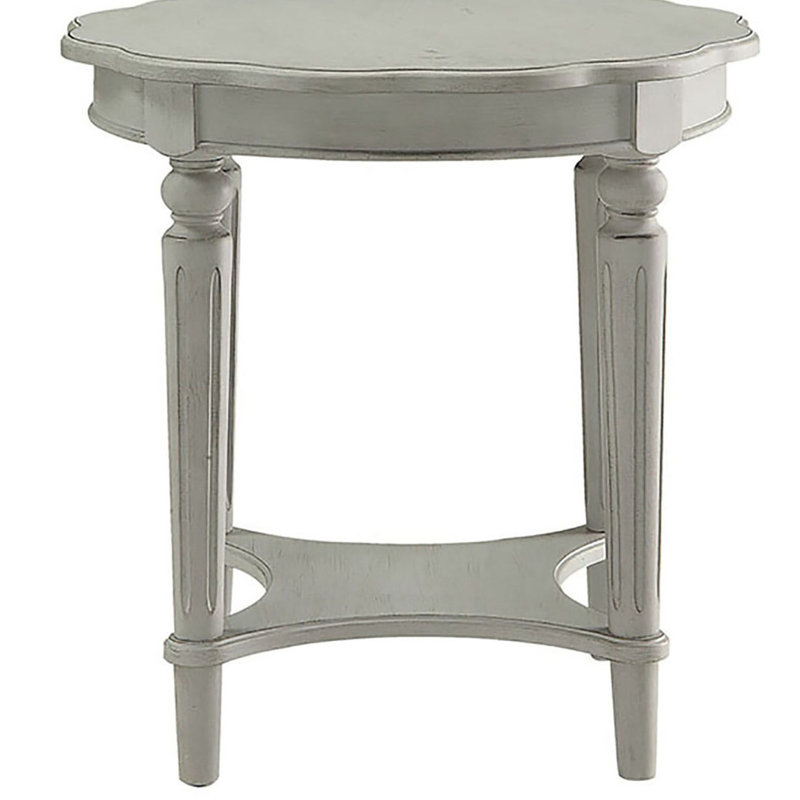 Table de bout antique en ardoise avec tablette inférieure ouverte - Décoration de salon indispensable