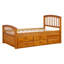 Lit plateforme avec rangement Coverson, lit en bois massif avec 6 tiroirs-544457433