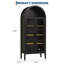 Grand garde-manger arqué de 71 po avec lumières DEL, armoire de rangement de style campagne moderne avec tablettes ouvertes et réglables