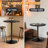 23.5" Bistro Pub Table Adjustable Height Round Cocktail Bar Table with Wood Top and Metal Base-128839604-128839605