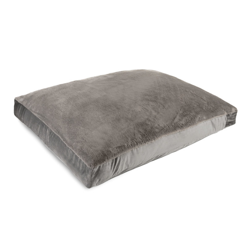 Lit en velours doux réversible recto-verso et réversible Tucker Murphy Pet ™ rempli de fibre de polyester blanc / bleu, gris