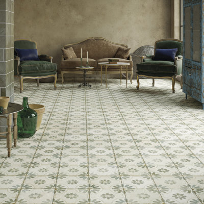 Kings 17.63" x 17.63" Ceramic Patterned Wall & Floor Tile