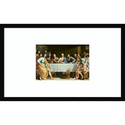 «The Last Supper 1652» par Philippe de Champaigne, impression sur bois encadrée