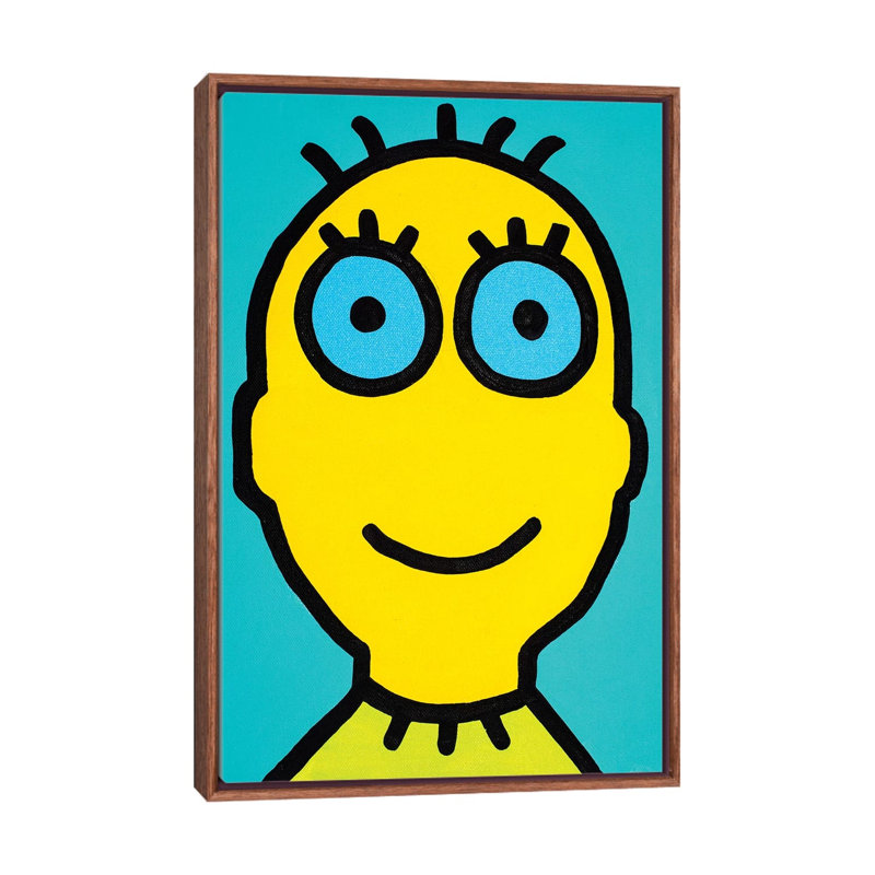 Ike Noodle I by Billy The Artist - Print on Canvas, 152.5 cm H x 101.5 cm W, Classic Brown Wood Framed