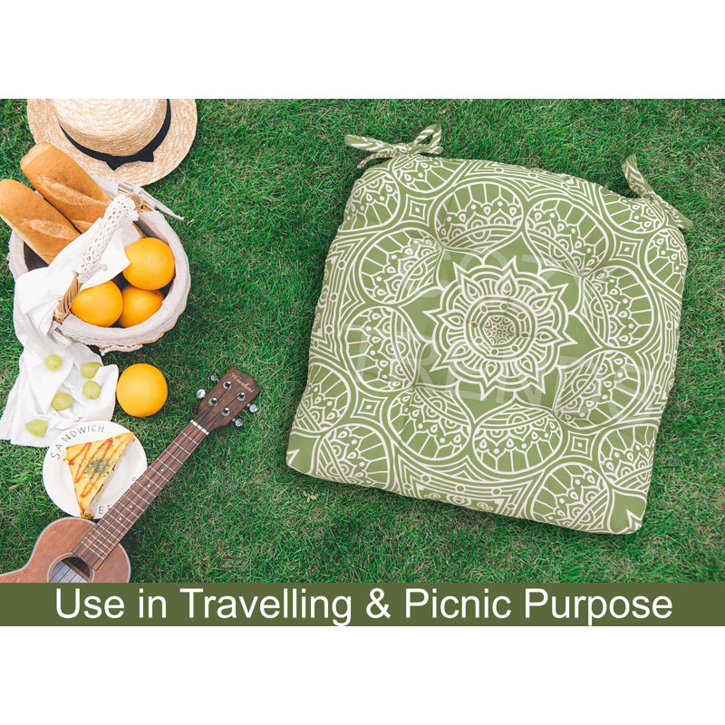 Outdoor 4'' Adirondack Chair Chair Pad, Sage