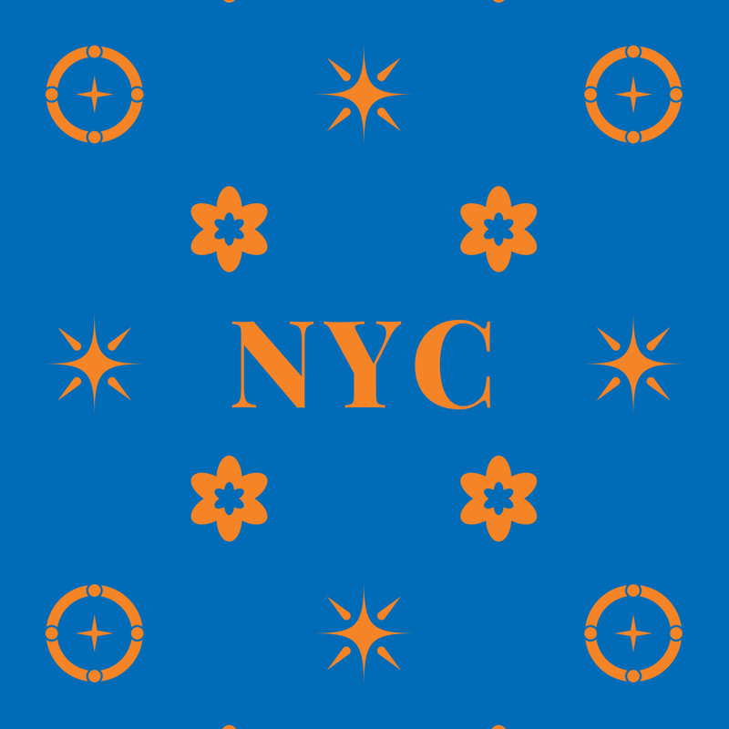 Coussin en coton New York Basketball, New York Orange Bleu Orange, 14 pouces x 14 pouces