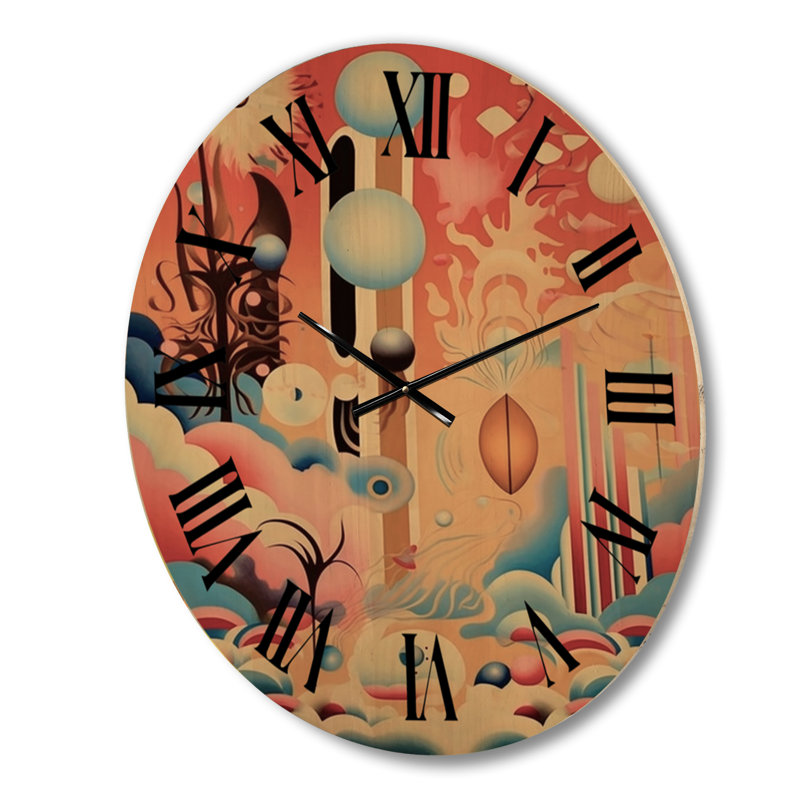 Horloge murale surdimensionnée en bois Dreamcity, Grand