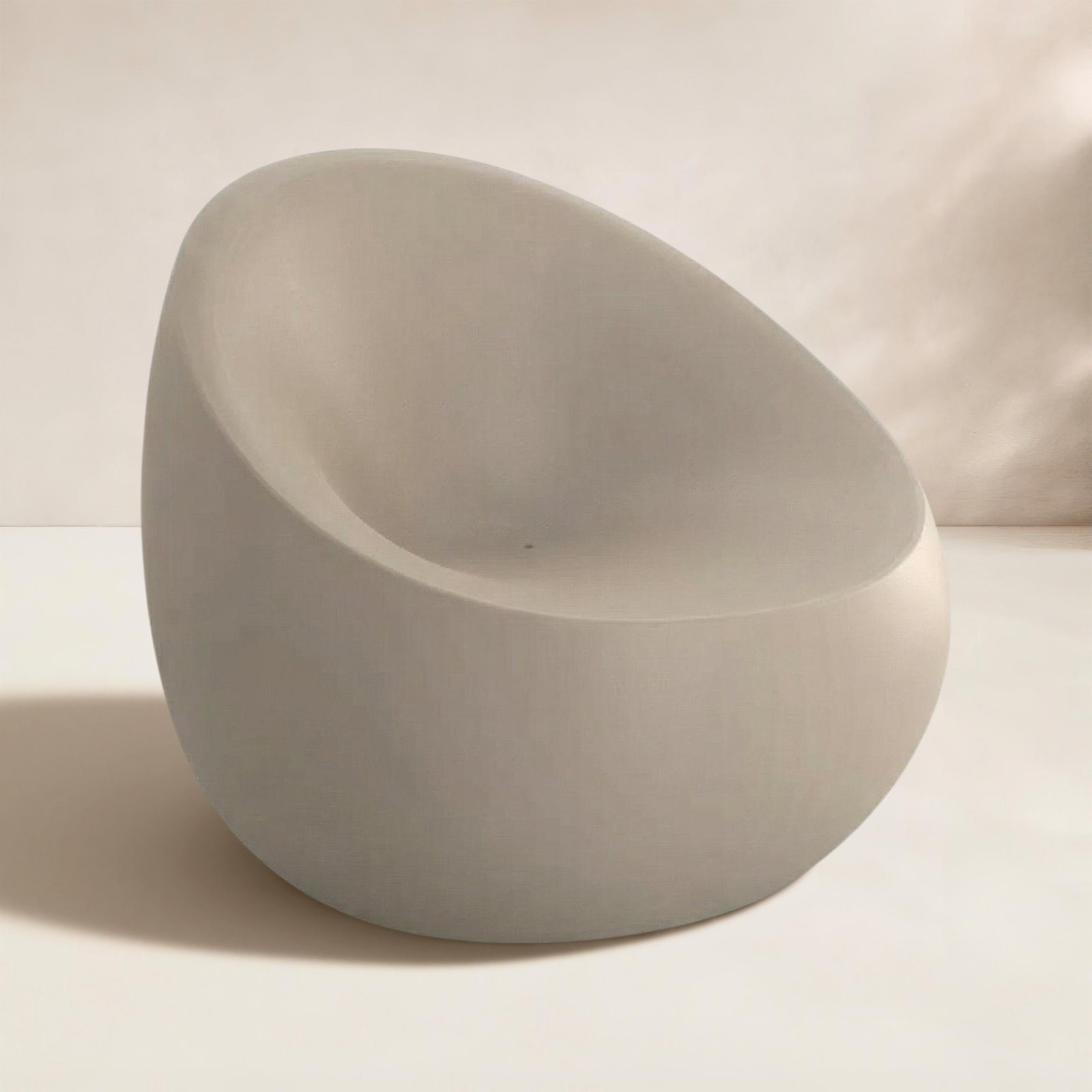 Plastic Outdoor Lounge Chair, Cream