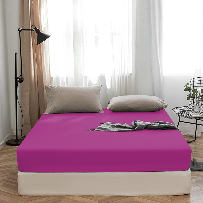 Super Soft 200 Thread Count Microfiber Brushed Fitted Bed Sheet, Single (3'), Lilac/Purple