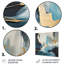 «Gold and Blue Abstract Expression 3», art mural abstrait en métal-1174633723