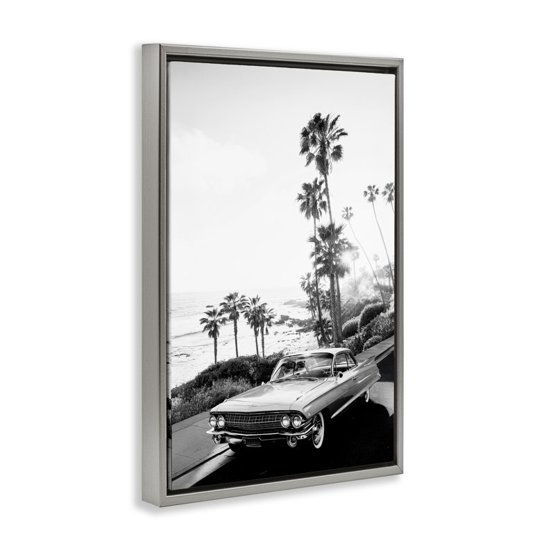 Cadre flottant Malibu Classic noir et blanc, design par Sissi et Seb, Cadre flottant gris lustré, H 31 po x l 21 po