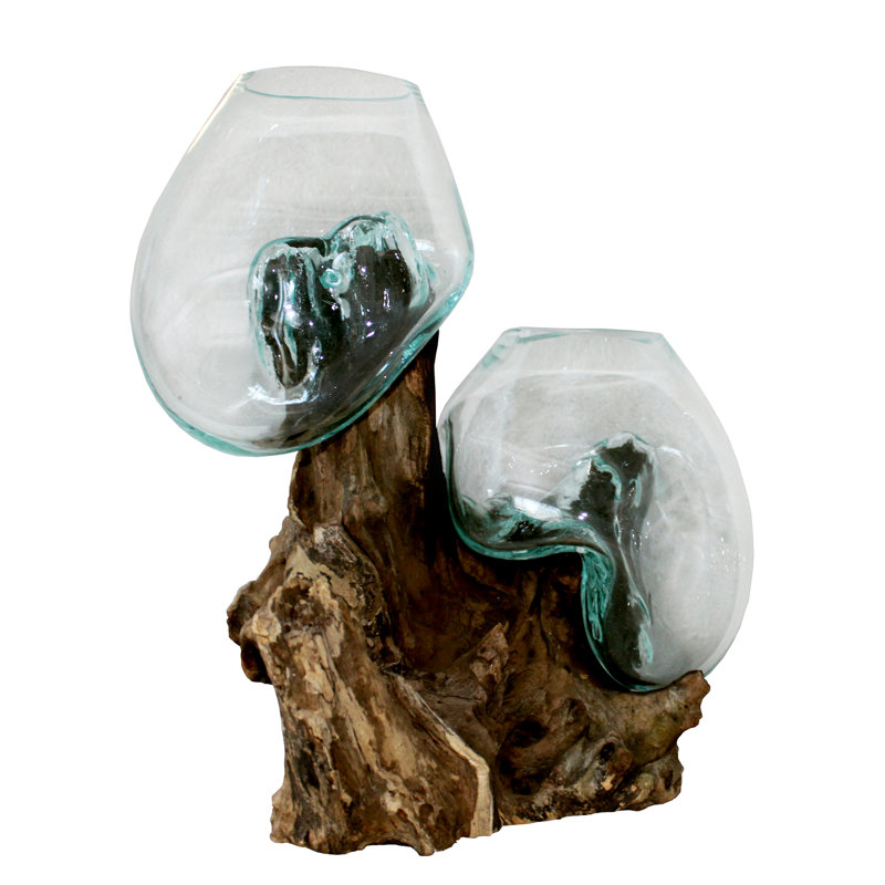 Sculpture en verre double fondu