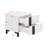 Modern High Gloss 3-Piece Bedroom Set Floating Bed Frame Platform Bed With LED Light & 2 Nightstands