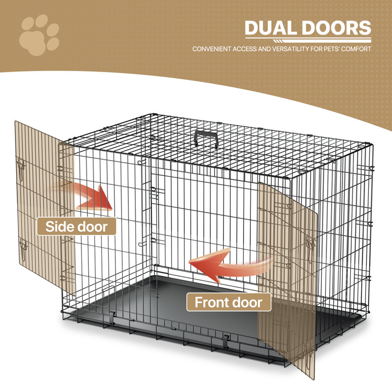 Cage pliante en métal pour chien, Très grand (H 33,5 po x l 48 po x P 30 po)