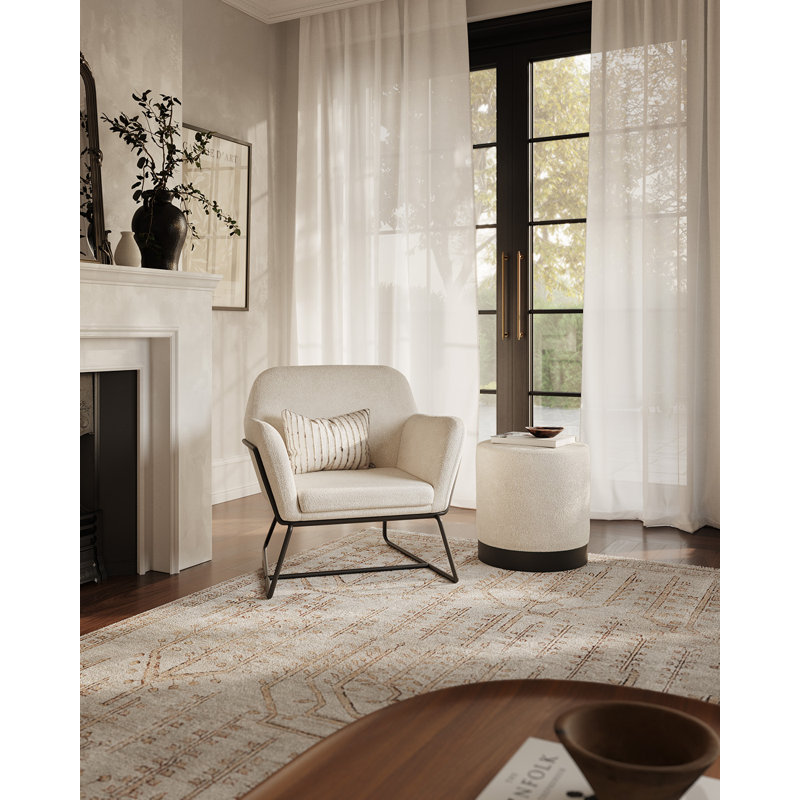 LPD Home Velvet Armchair, Ivory, Black