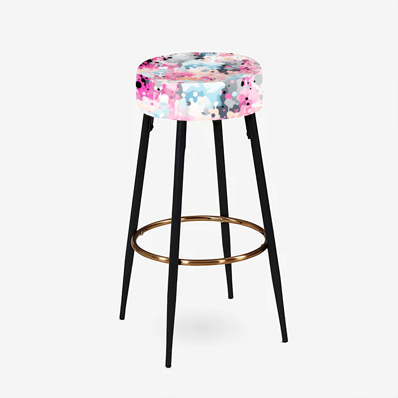 Ensemble de 2 tabourets de bar abstraits Pink Fusion Ideational
