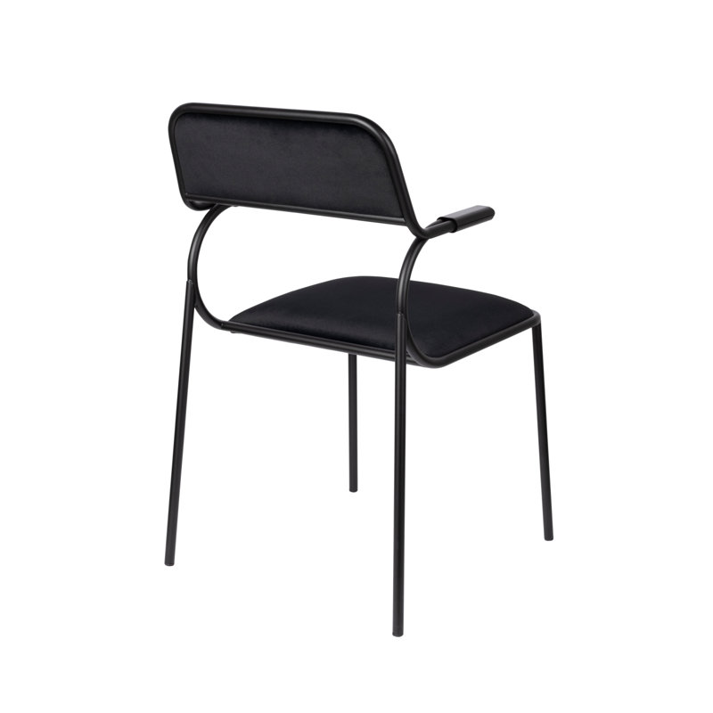 Alba Upholstered Arm Chair, Black