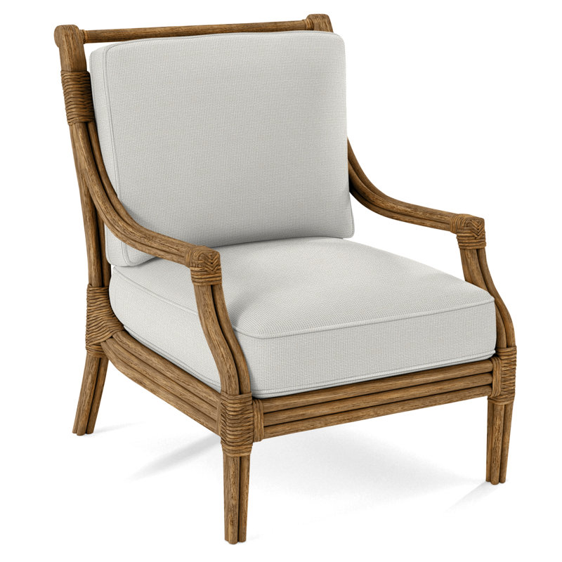 Fauteuil l 32 po Inveron, À gros carreaux bleus; 0120-61, Miel