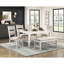 Banc décontracté moderne pour la salle à manger, siège texturé gris, finition blanc antique, 48 pouces de long, 16 de large, 19,5 de haut, capacité de 300 lb