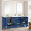 Meuble-lavabo 72 po, meuble-lavabo à cadre en bois, comptoir autoportant avec double cuve bleu-727705262-727705261