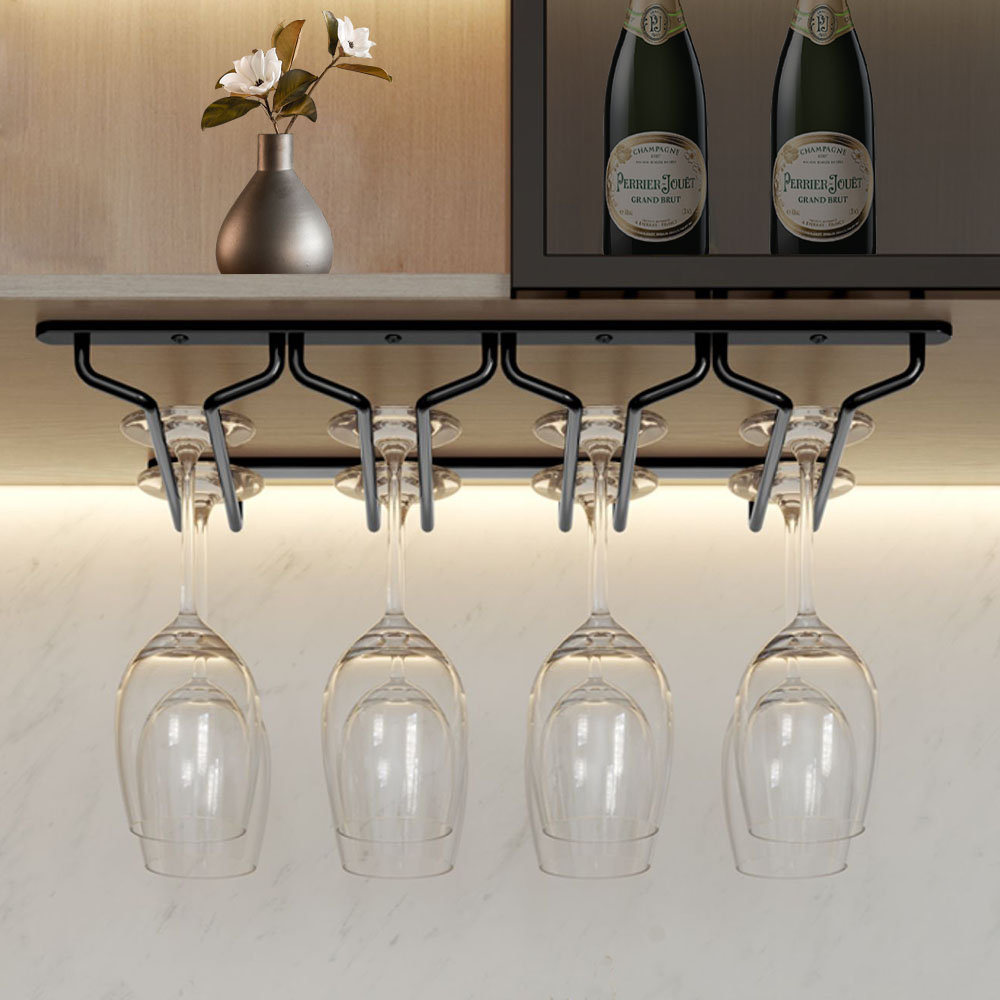 Prep Savour Darryell Metal Hanging Wine Glass Rack Wayfair