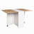 Folding Dining Table, Drop Leaf Dining Table With Wheels And 2-Layer Storage Shelf, Space Saving Dining Table For Small Spaces, White And  Oak
