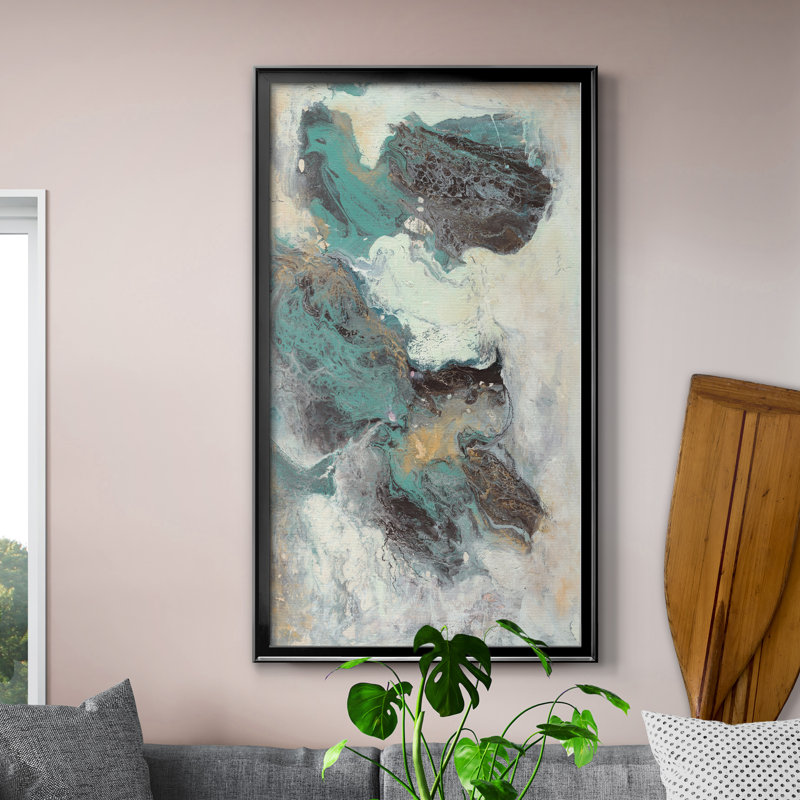«Dancing With Love II», peinture sur toile encadrée, H 14,5 po x l 26,5 po x P 1,5 po, Toile avec cadre noir