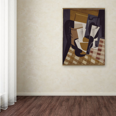 «Wine Jug And Glass», reproduction sur toile tendue