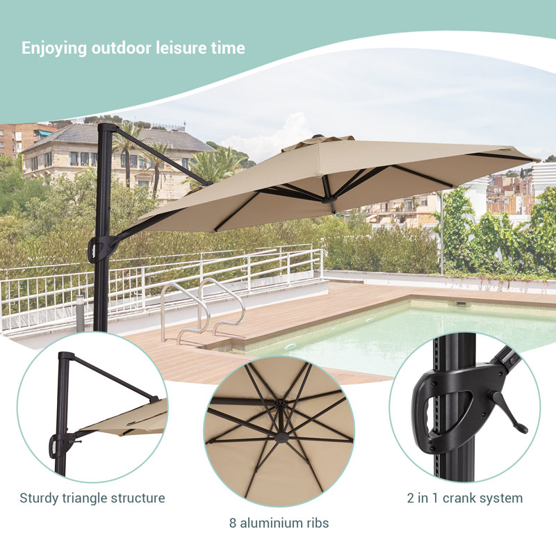 Parasol suspendu 11 pi Urbanna, Beige