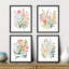 «Vibrant Wildflower» IDÉE4WALL, art mural encadré de fleurs sauvages colorées, ensemble de 4 impressions murales nature sauvage, décoration murale botanique floral pour le salon, impression encadrée de chambre à coucher 4 pièces-90162040-119405478