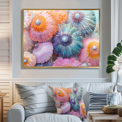 «Harkins Colorful Sea Urchin In Coral Parade», reproduction d'art sur toile