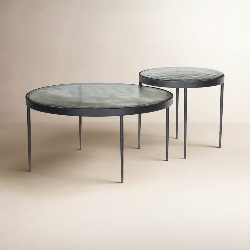 Carmen Nesting Coffee Table, Clear Cast Glass