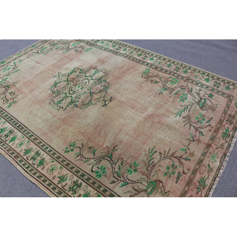 Grand tapis turc antique idéal pour les chambres à coucher et les salons fabriqués à la main dans une teinte bronze