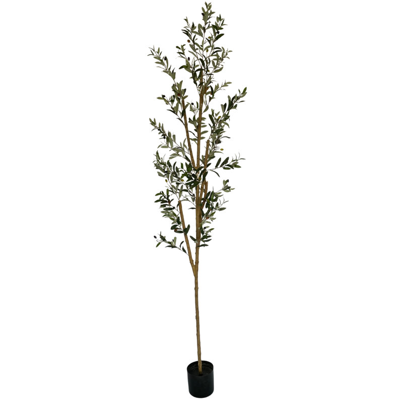 82" Artificial Olive Tree in Plastic Planter