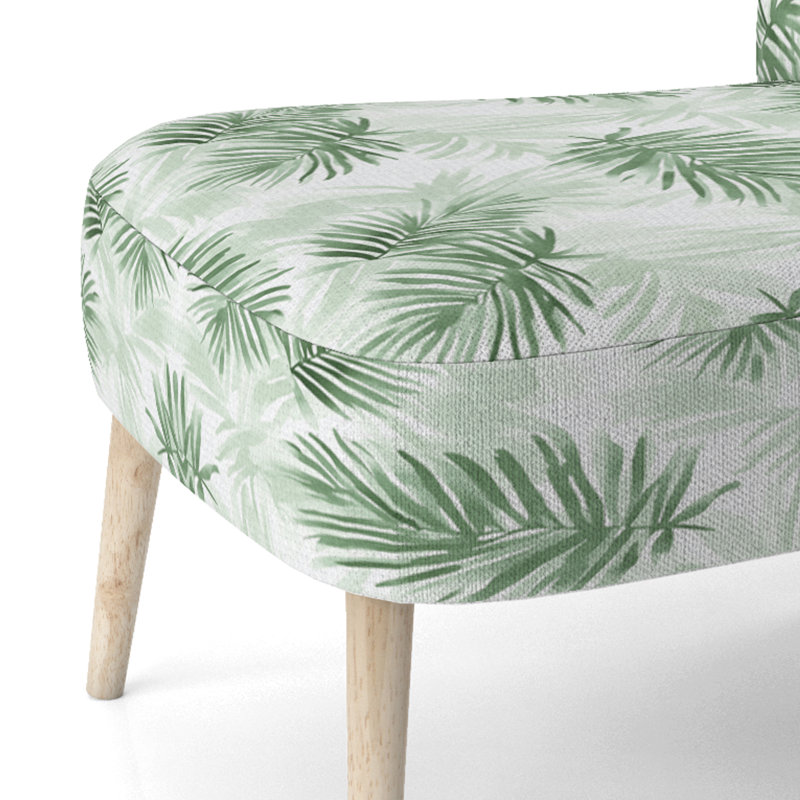 Chaise d'appoint Floral - chaise d'appoint verte Soft Palms, Chaise d'appoint sans accoudoirs