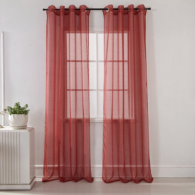 Agathla Sheer Grommet Single Window Curtain Panel