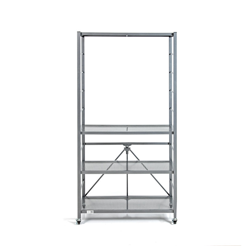  Origami R2 Adjustable Metal Storage Rack with Wheels, Silver