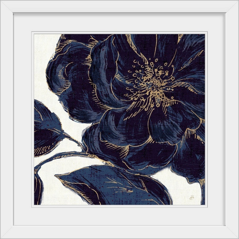 «Indigo Garden II», reproduction d'impression, Cadre blanc, H 28 x l 28 po x P 1 po