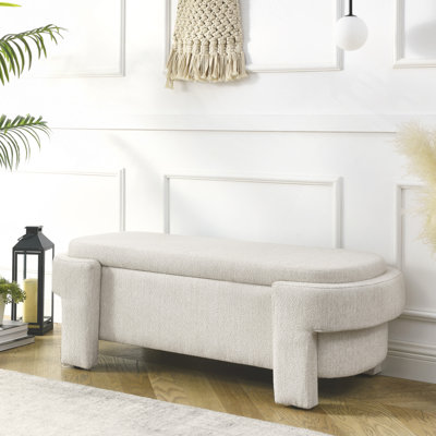 Banc Cineus, banc d'extérieur, banc rembourré, banc avec rangement, banc de rangement rembourré