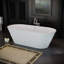 Baignoire autoportante en acrylique, baignoire autoportante ovale avec drain chromé Toe-Tap et trop-plein rainuré classique, certifié Cupc, blanc brillant