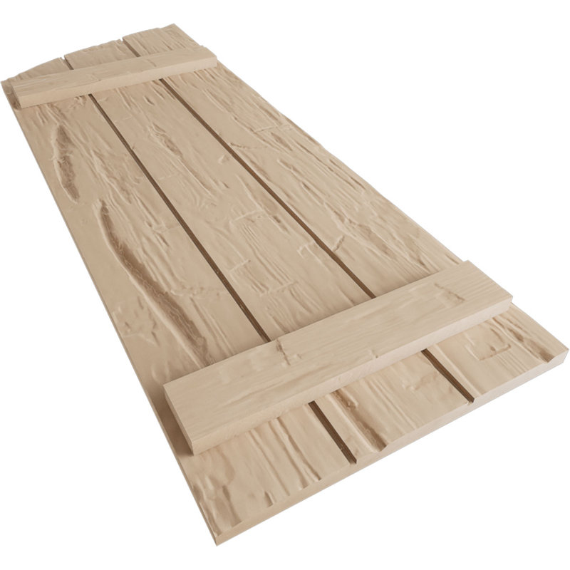 Timberthane avec planche à nouer et volets elliptiques, Texture sablée / brun clair apprêté, 22", H 82 po x l 16,5 po