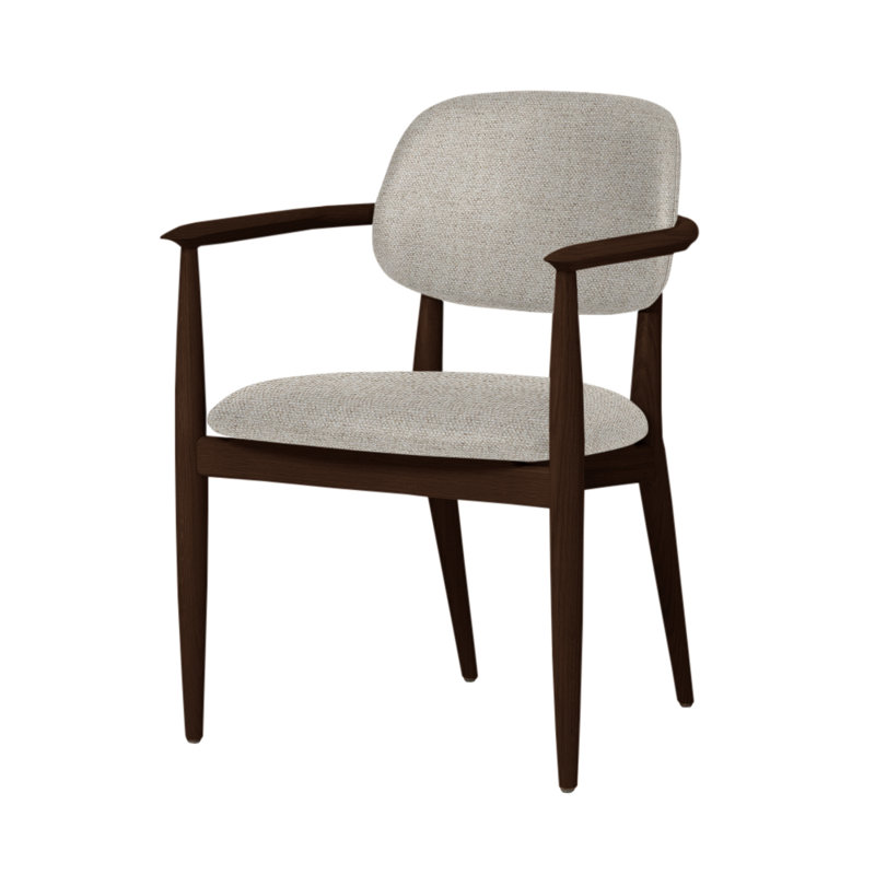 Chaise Slow de Space Copenhagen, Chêne brun foncé, L493 Lin Sanfor 0024