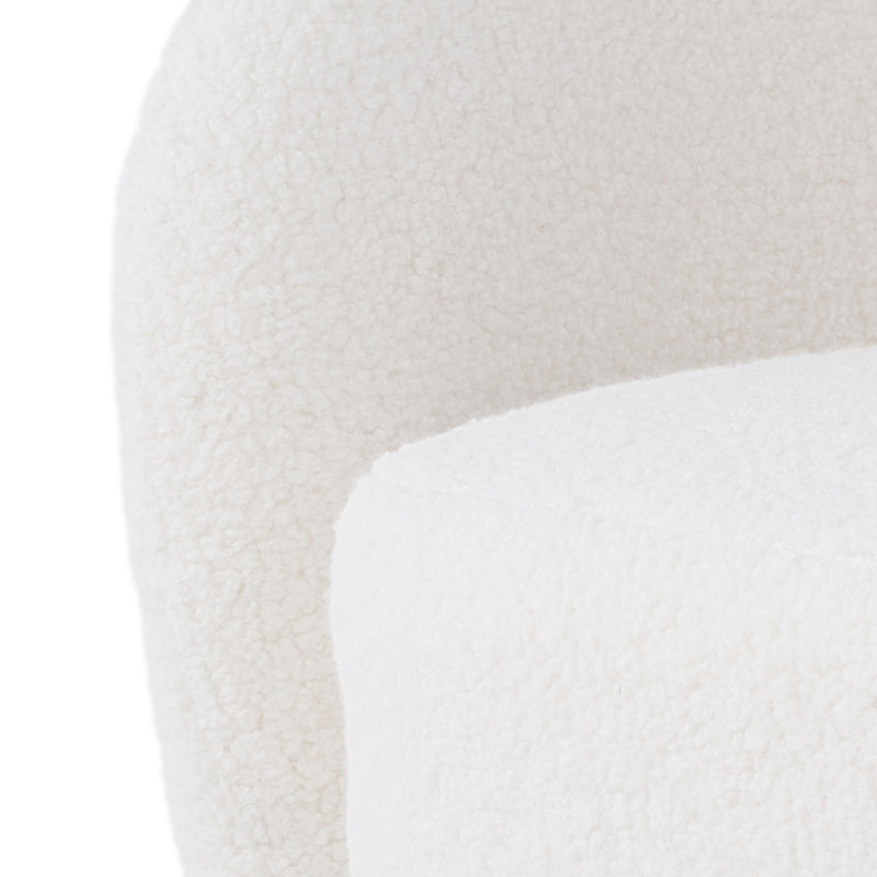 Luxury Fleece Swivel Chair: Warmth & Ergonomic Base, 80" H x 60" W x 70" D, White