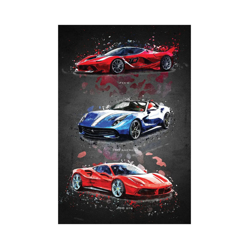 Ferrari1 by Gab Fernando - Wrapped Canvas Print, 101.6 cm H x 66.04 cm W x 1.91 cm D