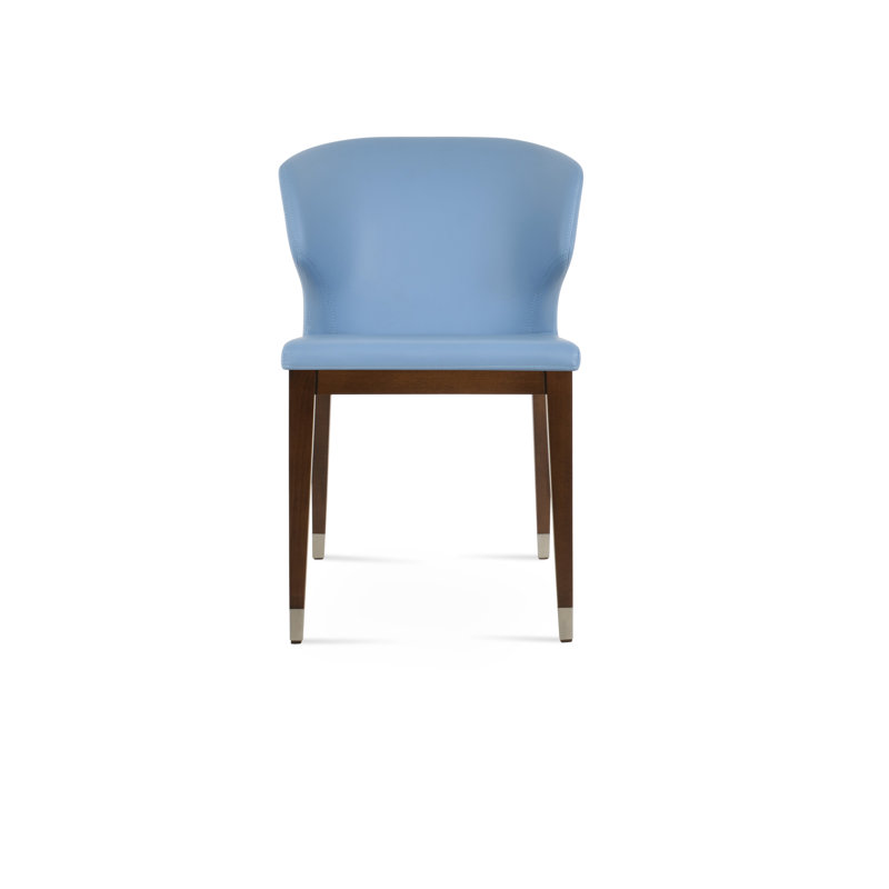 Amed Wood Side Chair, Walnut, Blue