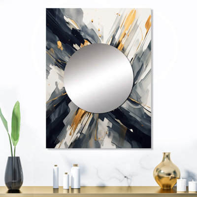 Gold And Grey Abstractions I - Abstract Shapes Mirror Wall Decor MTMIR102436